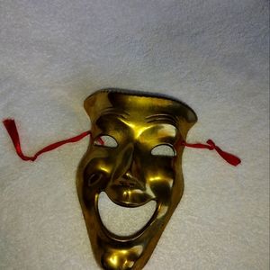 Vintage Solid Brass Theatre Mask